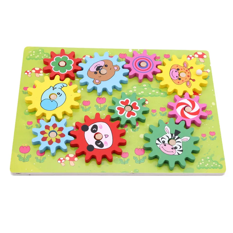 

Kids Wooden Animal Gears 3D Block Assembly Animal Assembled Building Blocks Montessori Materials Toys Education Gift