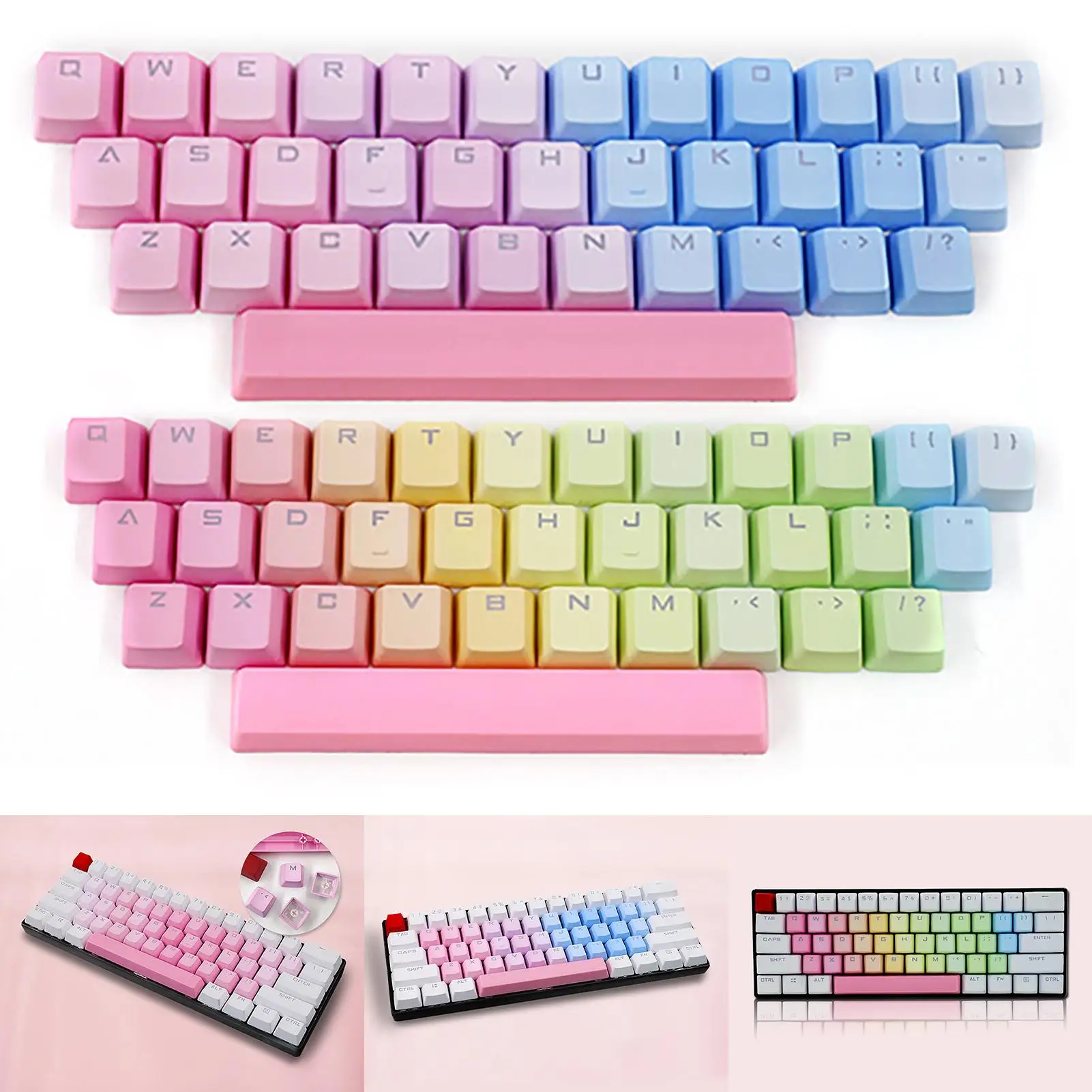 

35Pcs Colorful Backlight Key Caps Replacement Mechanical Keyboard Accessories