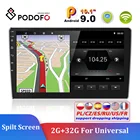 Podofo 2Din сплит-экран Android 9,0 автомобильный Радио навигатор GPS плеер для универсального Nissan для Hyundai для Skoda Passart поддержка carplay