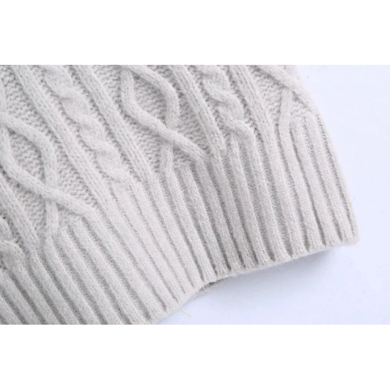 

Stylish Chic Solid Cropped Knitted Sleeveless Sweater Women Fashion V-Neck Pullovers Female Casual Knitwear