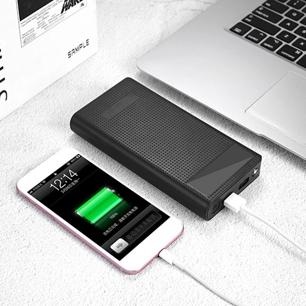 Портативное зарядное устройство для телефона DIY PC type C 7x18650 чехол с держателем