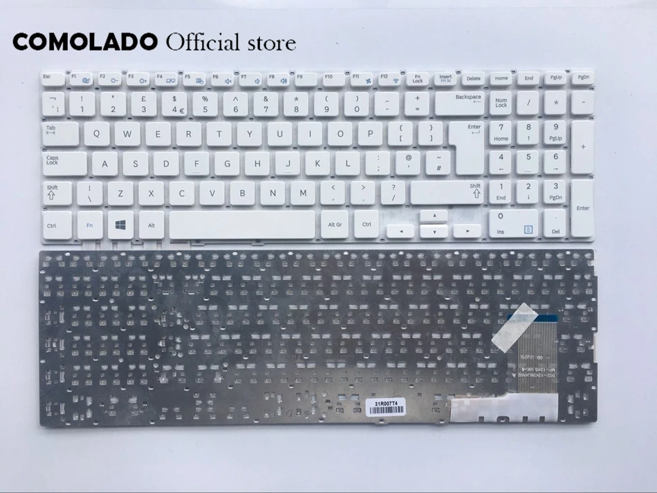 Клавиатура для ноутбука Samsung 370R5E NP370R5E NP370R5V 510R5E NP510R5E 450R5E 450R5V NP450R5E NP450R5V черно-белая