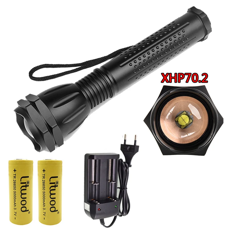 Option B 7800lm XHP70.2 самый мощный светодиодный светильник-вспышка, фонарь, водонепроницаемый светильник, тактический фонарь Z401293 - Испускаемый цвет: Option B