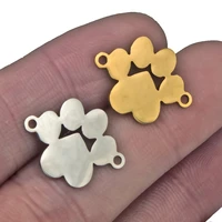 5pcslot stainless steel connection floating charm for jewelry making bear dog pet paw findings making accessories aka sorority