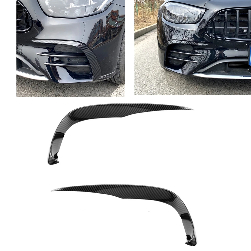 

2pcs Carbon Look Front Spoiler Air Vent Outlet Trim Cover For Mercedes W213 E-Class E53 Car Surround Wind Decor Moulding Sticker
