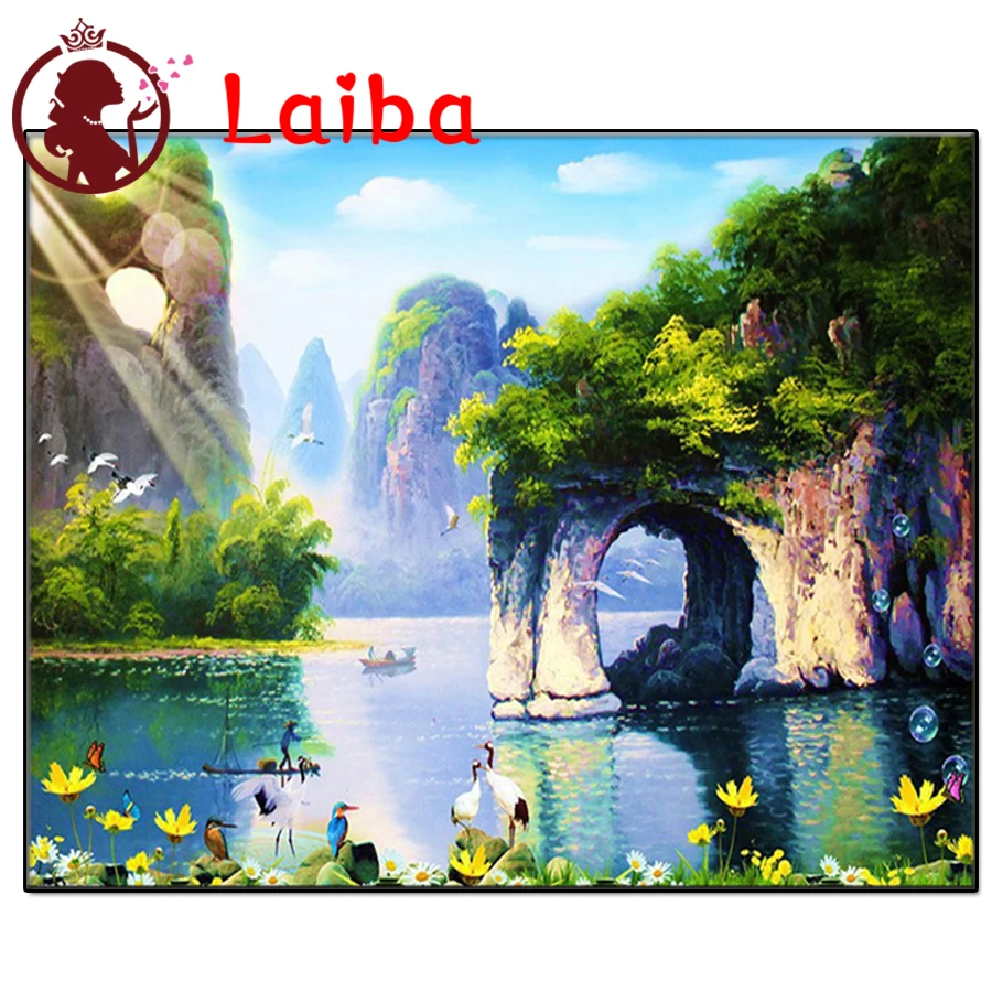 

2021 изображение с круглыми алмазами, Guilin президентский рыбацкого камни в форме ромба стразы из картина, Алмазная Мозаика Декор подарок