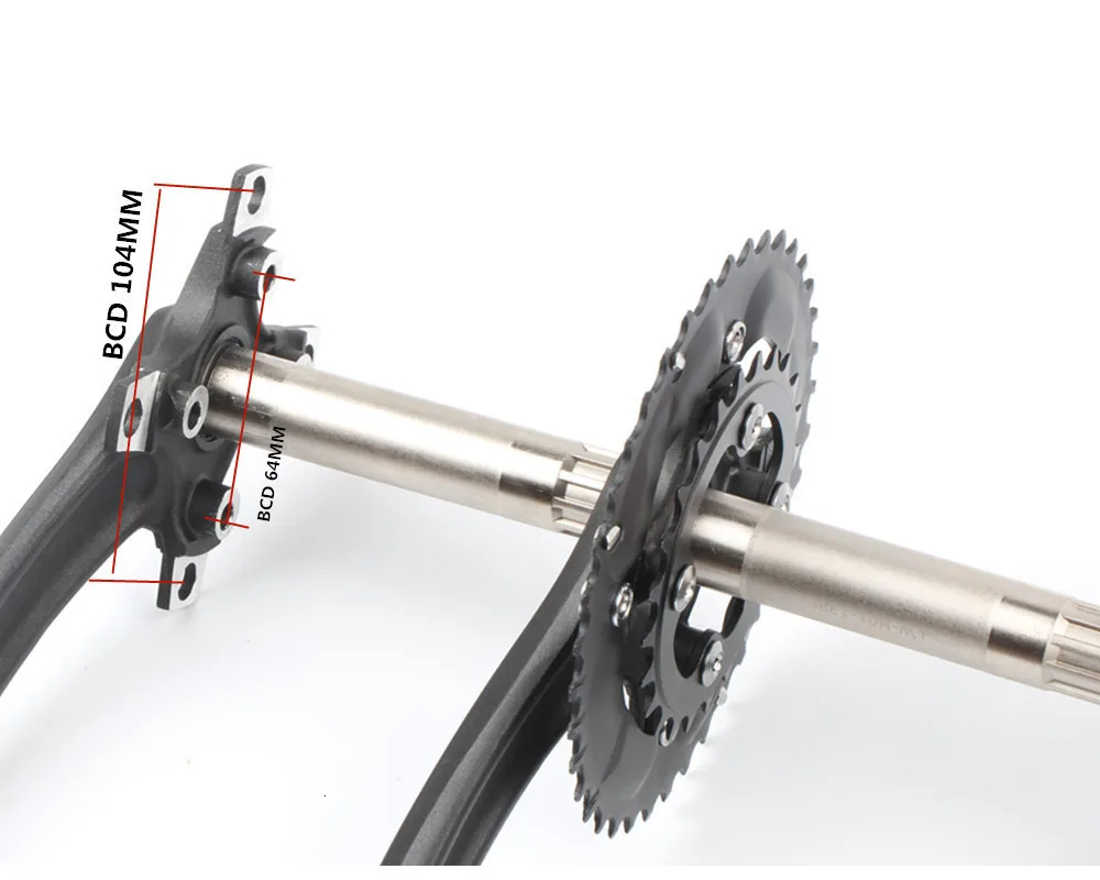 Велосипедные шатуны 2 скорости 38T 24T пластина 104BCD MTB велосипед кривошипный алюминиевый сплав с нижними аксессуарами 170 мм 172,5 мм 175 мм