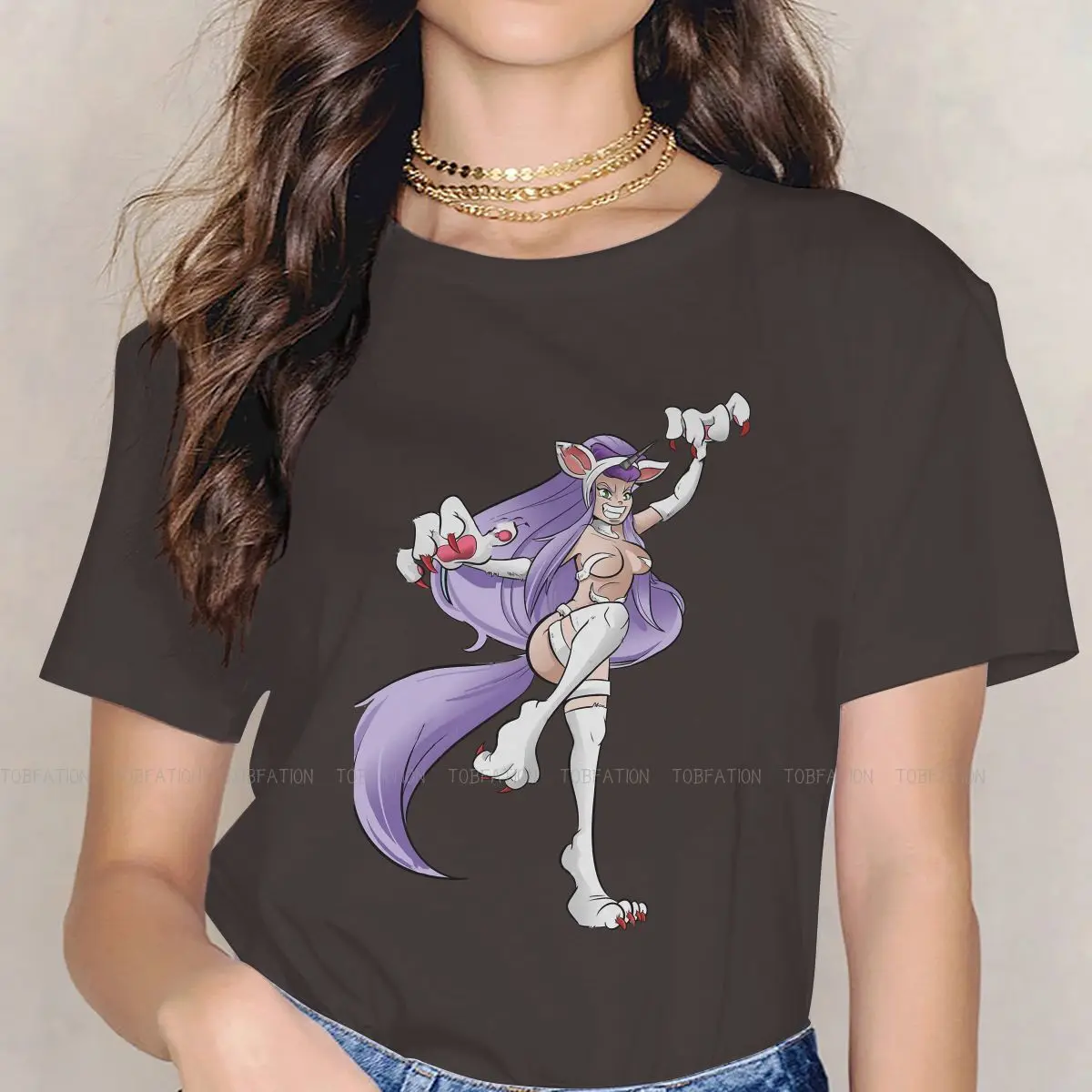 

Darkstalkers Vampire Vanpaia Game 100% Cotton TShirts Fighter Corn Print 4XL 5XL Girl T Shirt Hipster Tops
