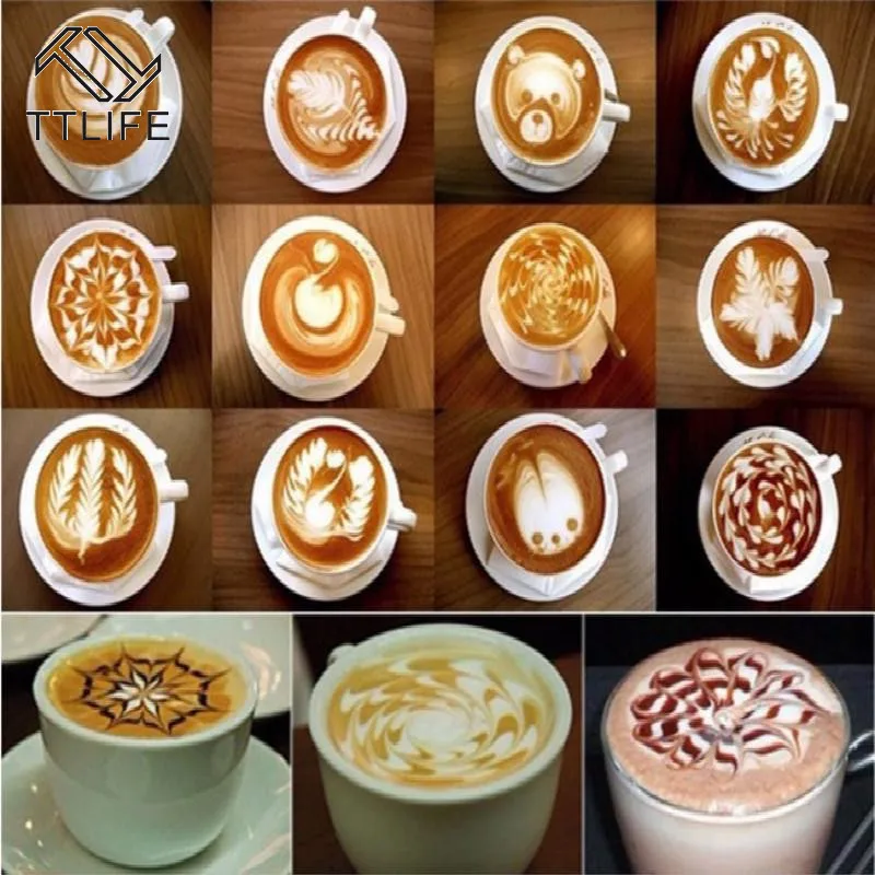 

48pcs/3 Sets Coffee Molds Pull Flower Molds Fancy Coffee Printing Cake Tools Kitchen Supplies Baking Supplies Latte Art Sticks