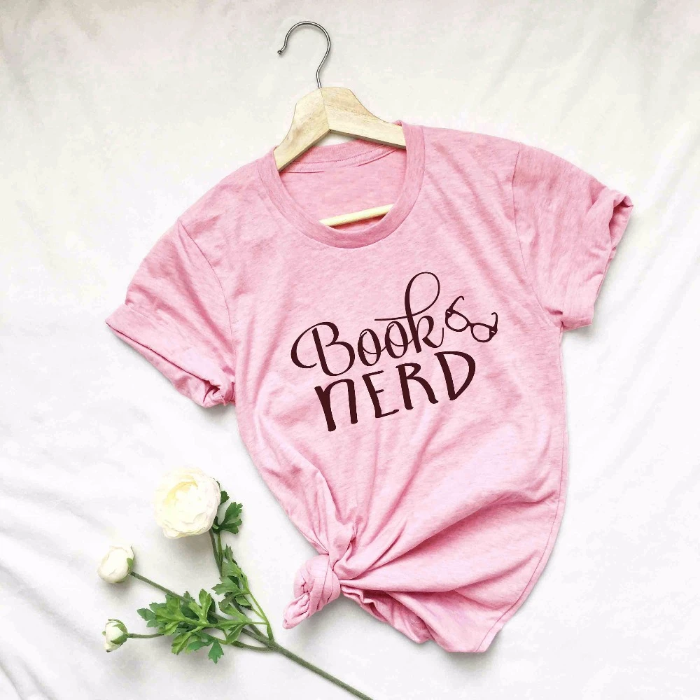 

Book Nerd Unisex Crewneck Reading shirt book lover teacher tshirt aesthetic camiseta rosa feminina tee cotton tumblr tops-J810