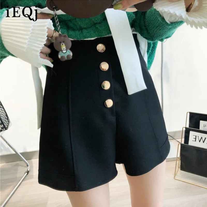 

IEQJ 2021 New Autumn And Spring Fashion Boots Shorts Single Breasted Short Pants Female All Match Warm WR232