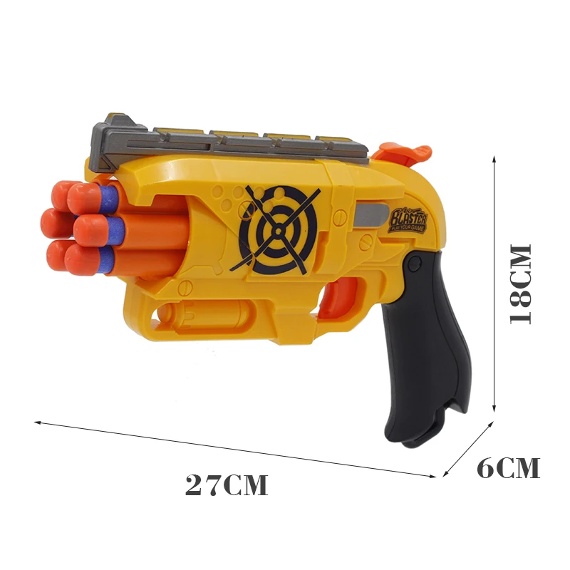 Новое поступление ручной 6 Shot револьвер мягкая пуля пистолет для Nerf пули