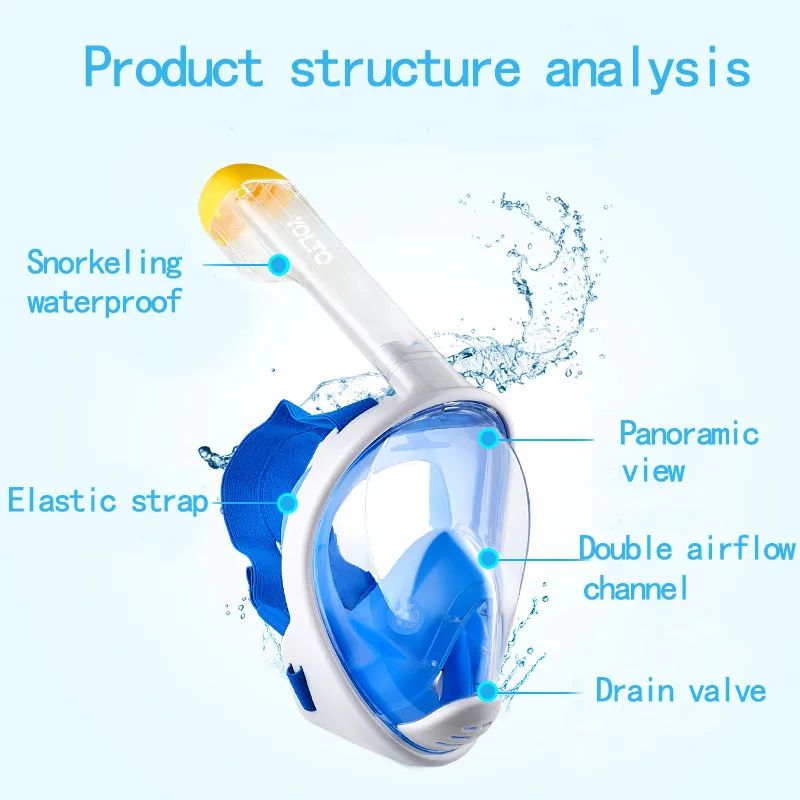 Маска для подводного плавания GoPro маска анти туман панорамный вид полное лицо