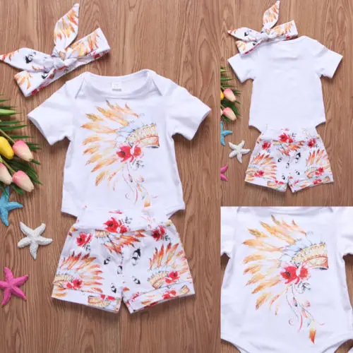 Комплект из 3 предметов Одежда для новорожденных мальчиков и девочек Комбинезон