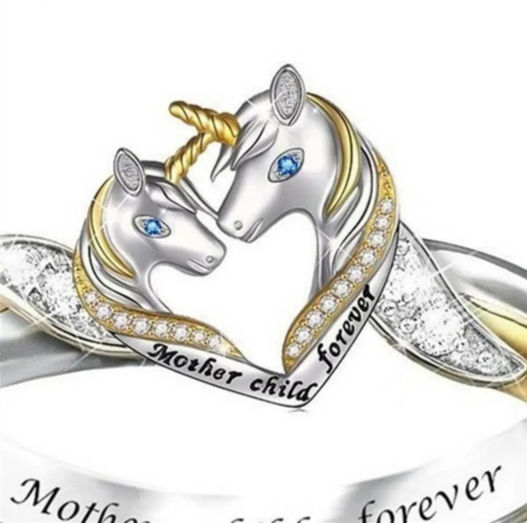 CHUHAN Cute Unicorn Parent-child Ring Girls Children Cartoon Animal Cubic Mother and Child Forever Gift | Украшения и аксессуары