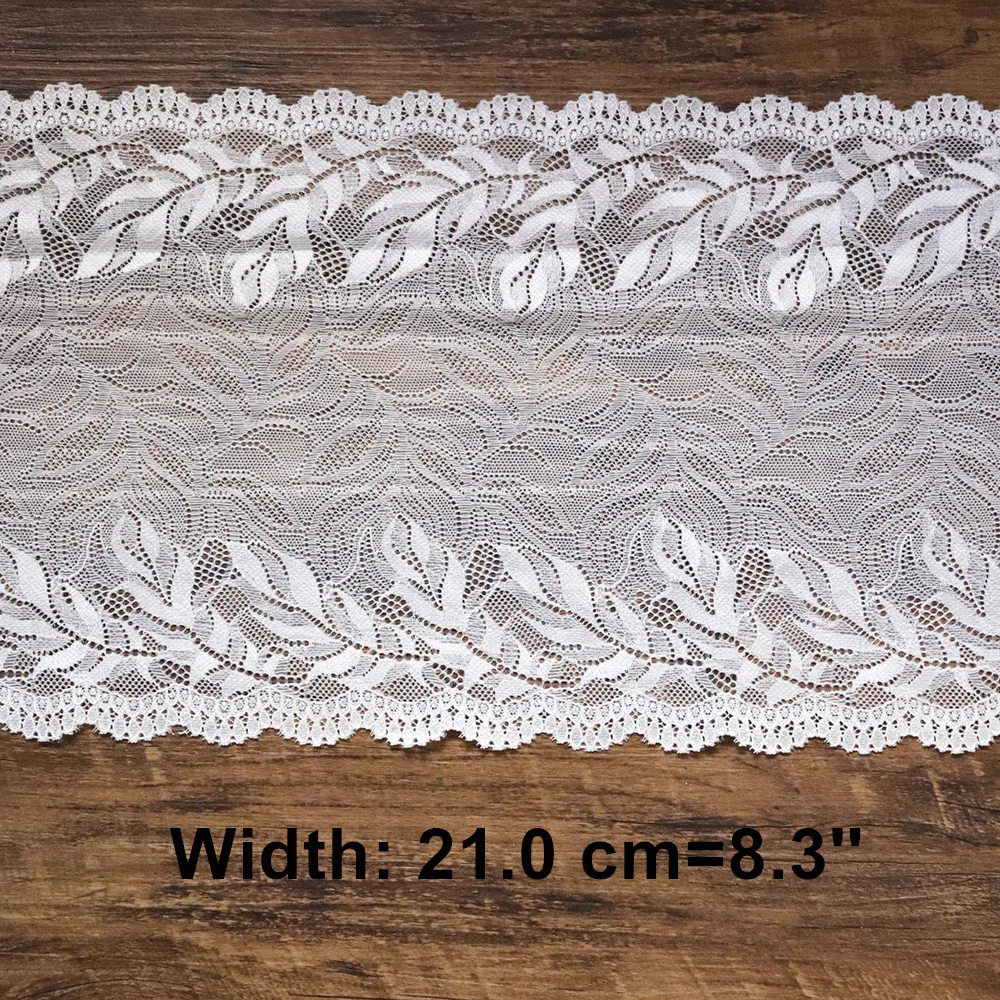 Эластичная кружевная отделка с листьями 2 ярда 21 см