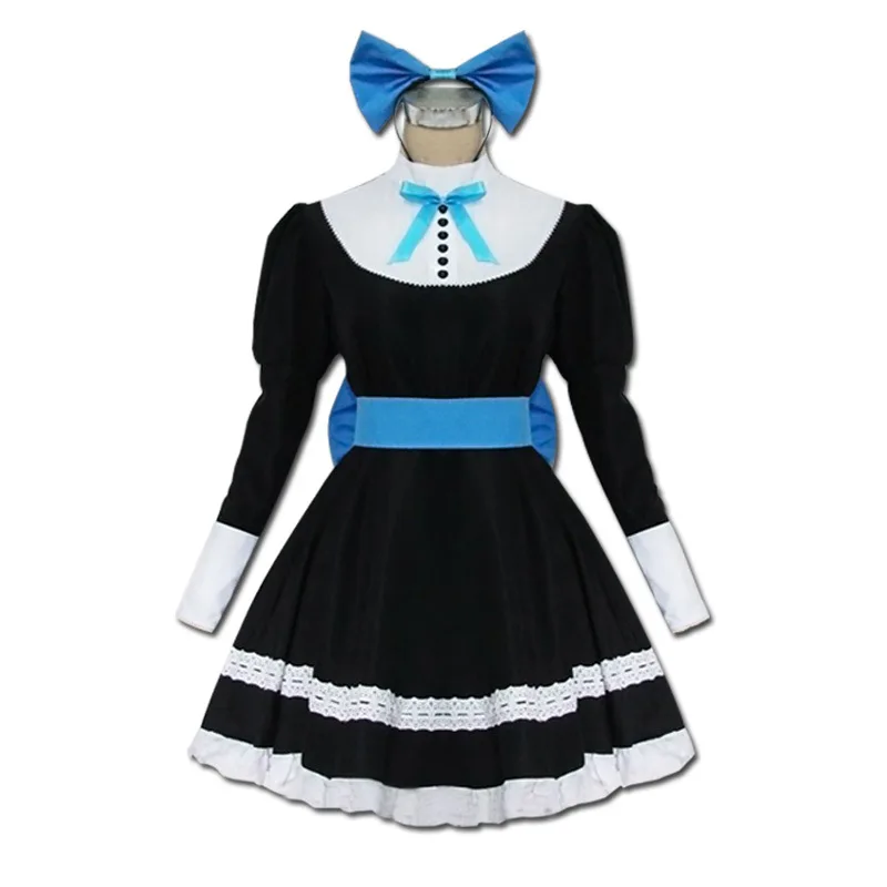 

Anime Panty & Stocking with Garterbelt Heroine Anarchy Stocking Black Dress Cosplay Costume with Stockings