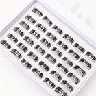 Оптовая продажа оптом 36 шт.лот в винтажном стиле; Из нержавеющей стали животного в виде геометрических фигур, смешанный стиль, кольца, ювелирные изделия для мужчин и женщин, внутренней чистки