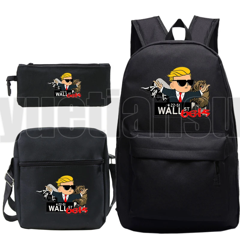 

Mochila Gamestop Backpack Men Hip Hop WallStreetBets Plecak Pencil Case Shoulder Bookbag Zipper Bag Pack Sac A Dos