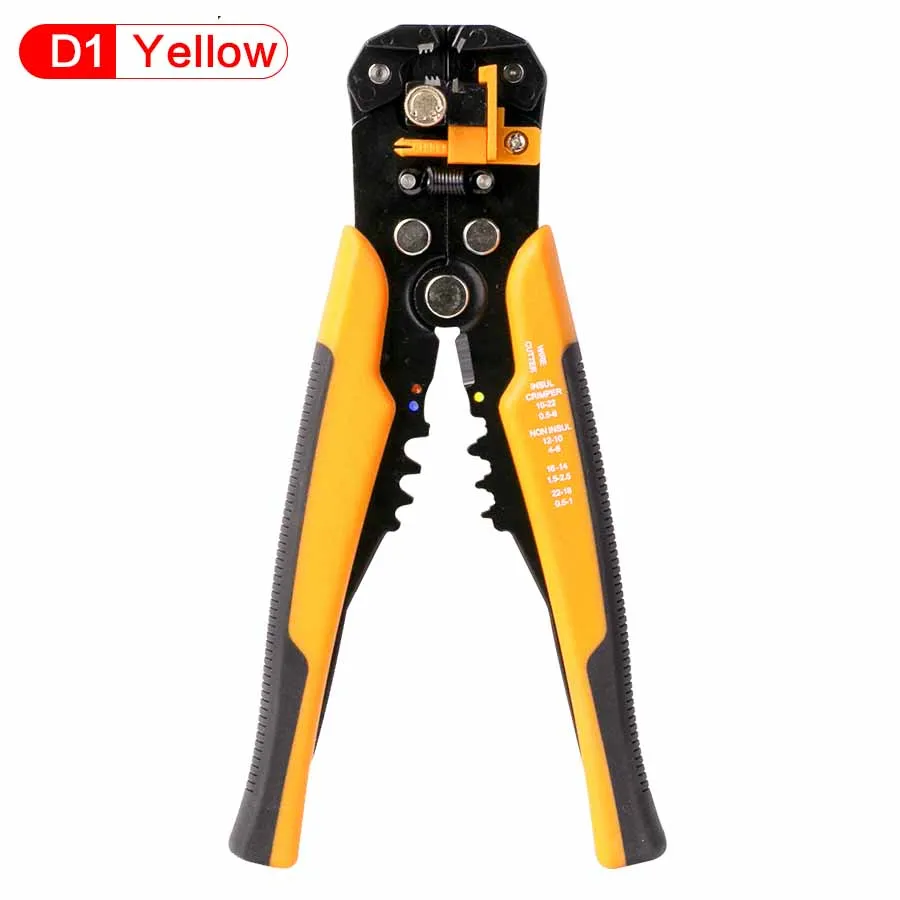 D1 Yellow HS-D1 обжимной инструмент для кабелей резак автоматический инструмент для зачистки проводов многофункциональный инструмент для зачистки обжимные плоскогубцы 0,2-мм2 инструмент - Цвет: D1 Yellow