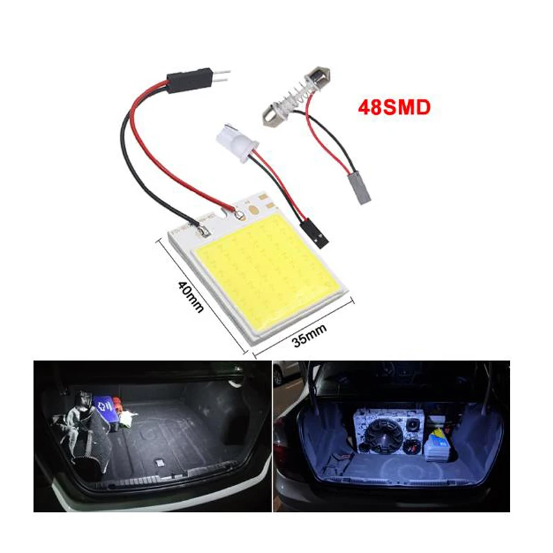 Светодиодсветильник панель COB Festoon Super White автомобильная лампа для чтения T10 W5w