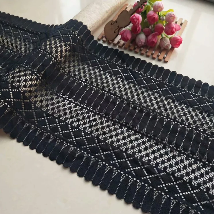 1 метр черные фиолетовые эластичные кружевные шнурки отделка швейные