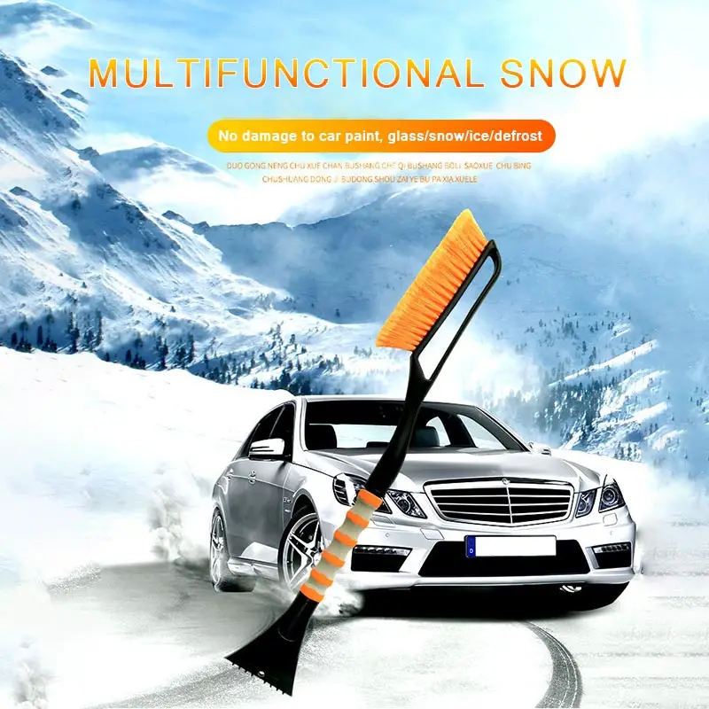 Скребок для льда 2-в-1 щетка снега автомобиля ручка очистки автомобильного окна