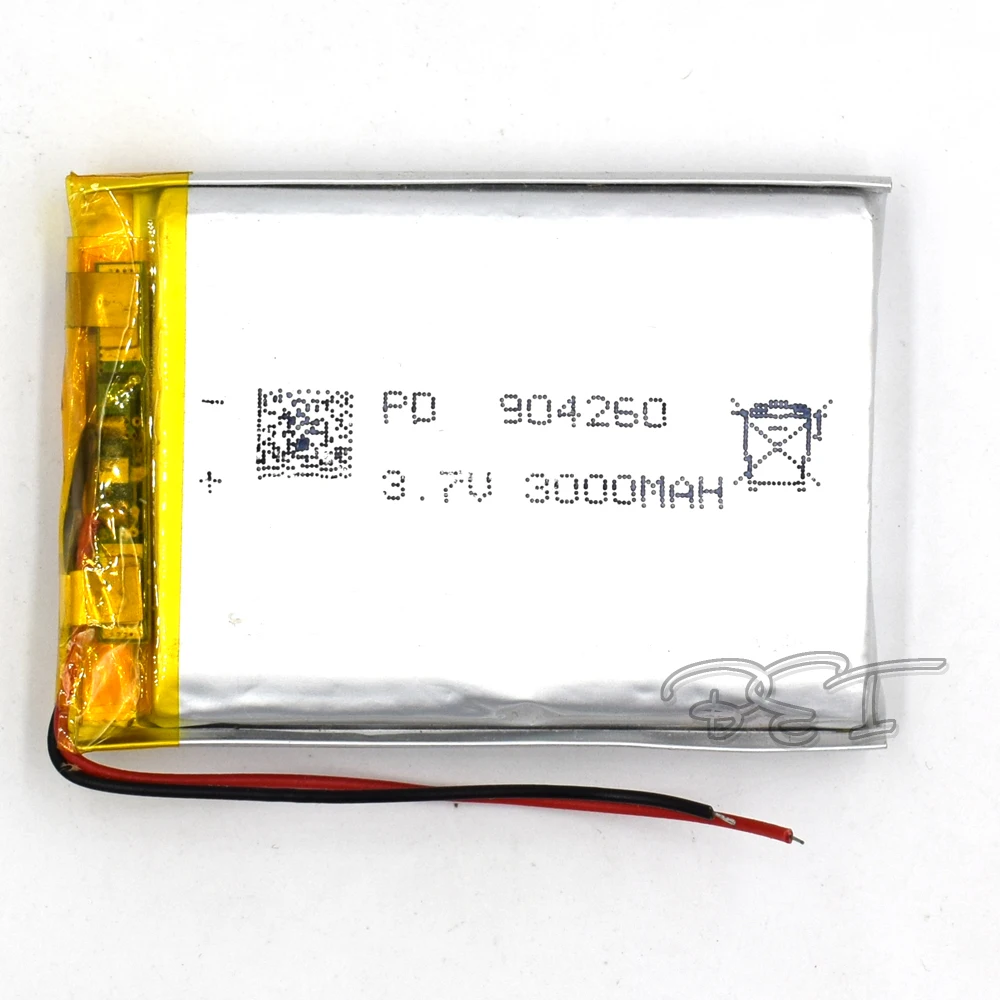 

3.7V Rechargeable 3000mAH 904260 Li-Polymer Lithium Ion Li-ion Battery For Toy GPS Mp3 Mp4 Speaker Reader Recorder Camera