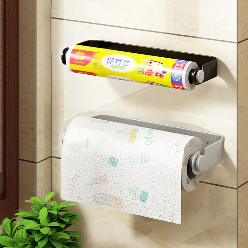 

Wall mounted Paper Towel Rack Bathroom Kitchen Punch-Free Roll Paper Stand Toilet Paper Holder Tissue Holder Storage Rack