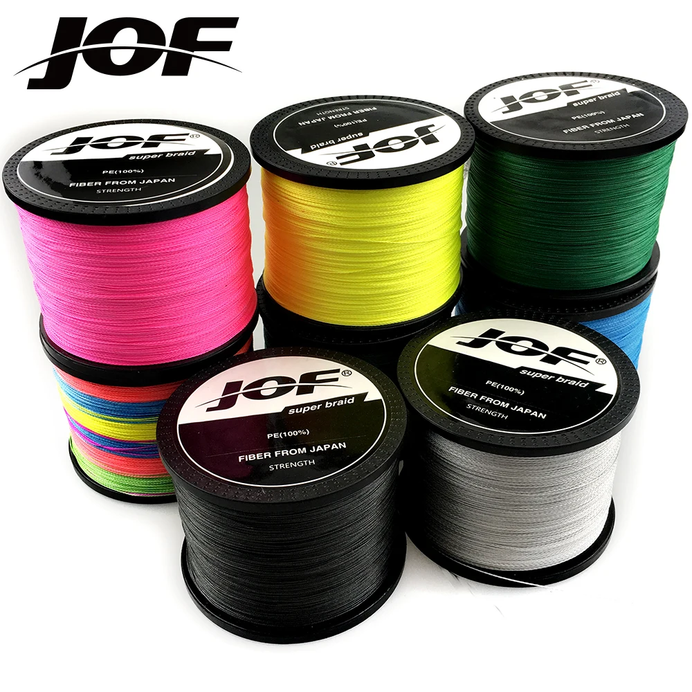 JOF 4 Strands 1000M 500M 300M 100M PE Braided Fishing Line Saltwater Weave Carp Fish Cord Pesca Wire Super Strong Multicolor | Спорт и