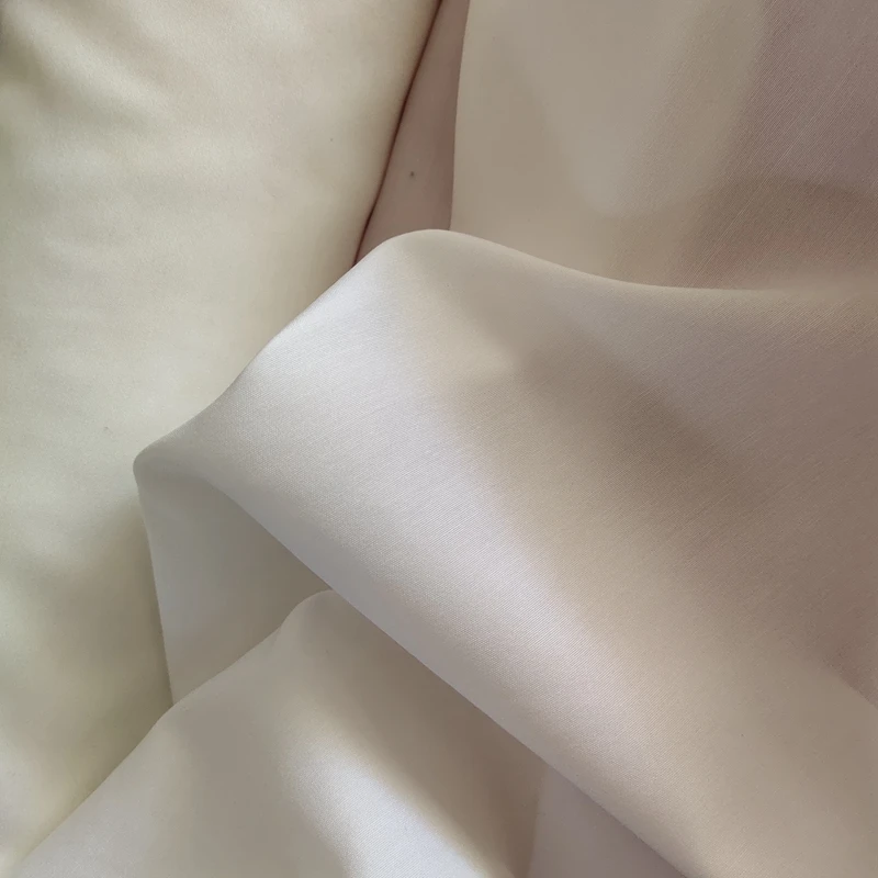 

Soft Cotton Fabric Elastic Mercerized Cotton Lining Clothing Fabric White Silky Solid Color