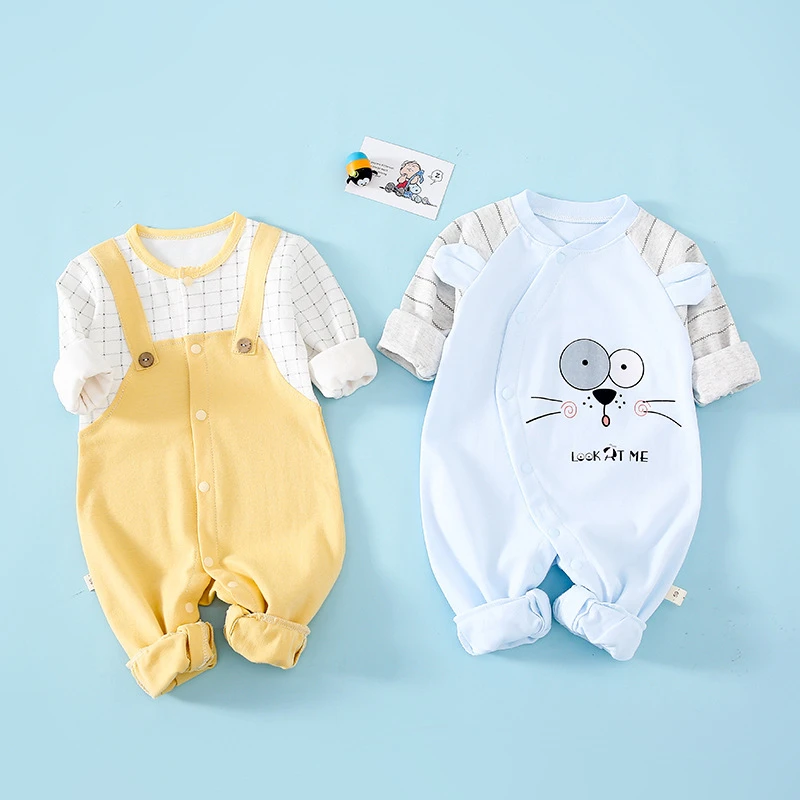 

Комбинезон детский, унисекс, хлопок, с длинным рукавом, на весну и осень