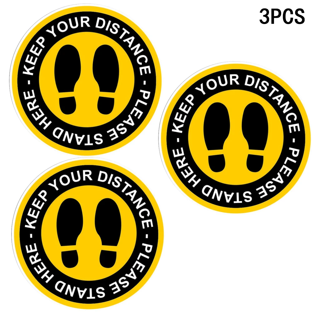 

3/6PCS Floor Stickers Shop Keep Your Distance 25cm Round Durable Hot Sale
