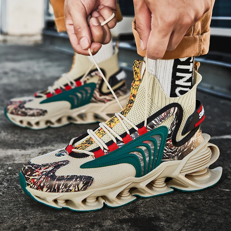 Кроссовки мужские сетчатые мягкая подошва дышащие спортивная обувь для бега