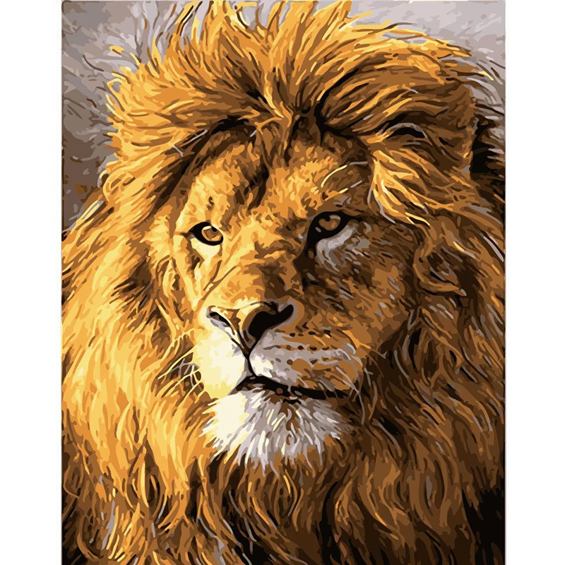 

The Mighty Lion DIY Digital Oil Painting By Numbers Europe Abstract Canvas Painting For Living Room Wall Art