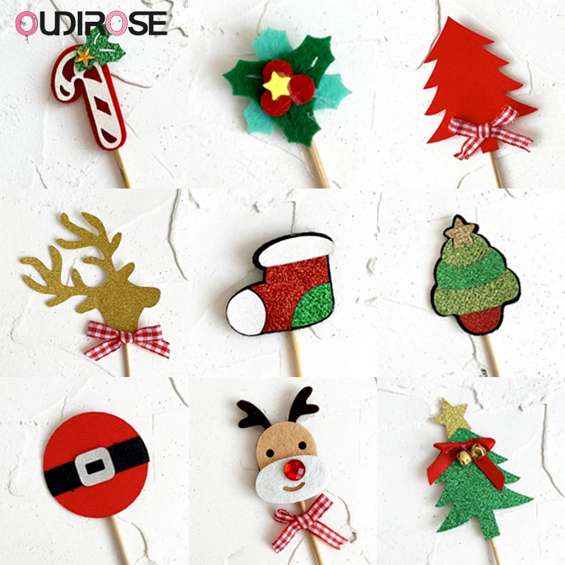 5 шт. с изображениями мультипликационных персонажей мини Рождественский капкейк