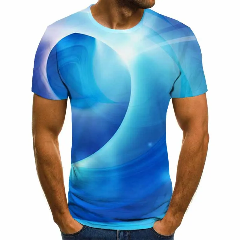 

2021 New Casual Personalized T-Shirt Men's Round Neck Short Sleeve Men's T-Shirt Summer High Drops Of Water Street Style 3D Tops