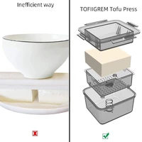 1 set 3 layer tofu press maker tofu drainer tofu press built in drainage water removing tool safe kitchen cooking tool set