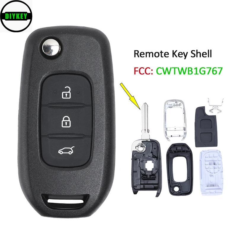 Откидной пульт дистанционного управления DIYKEY 3 кнопки чехол оболочка брелок для