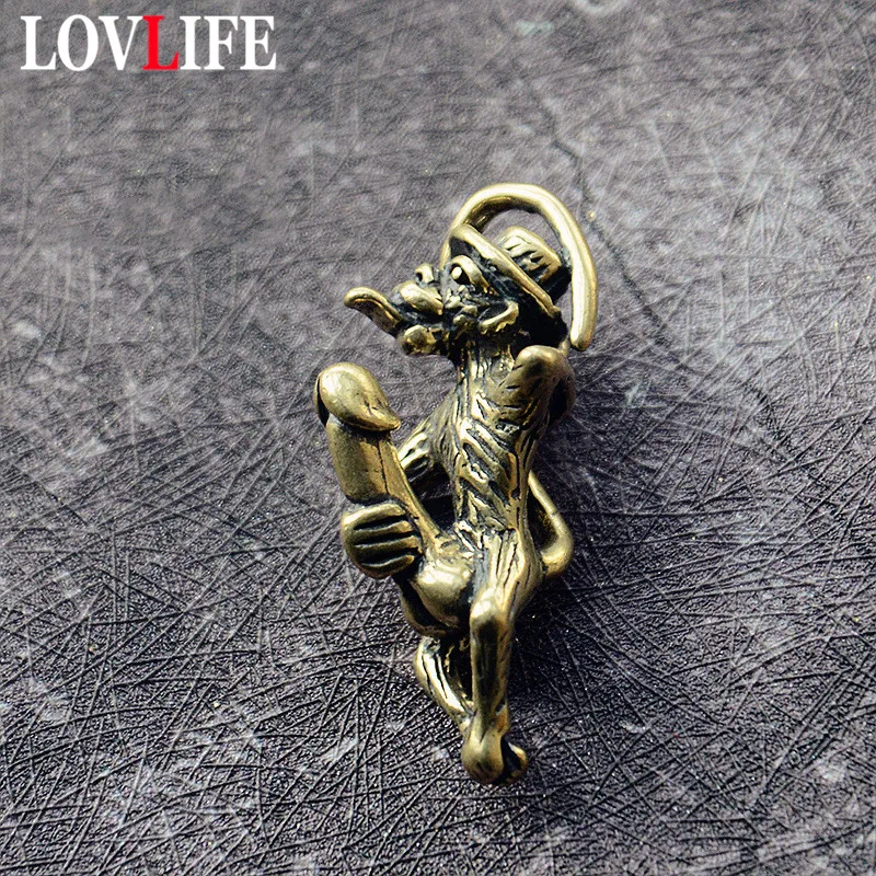 Латунный брелок для ключей с изображением обезьяны пениса машины | Украшения и