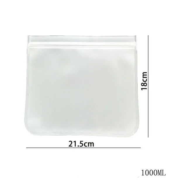 3pcs 18x21.5 Силиконовая сумка для хранения продуктов, многоразовая свежая сумка на молнии, герметичные емкости для хранения продуктов, контейнеры, сумка, одобренная FDA, BPA бесплатно - Цвет: 3pcs 18x21.5