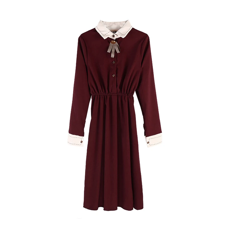 plus size vintage dresses women 2021 winter long sleeve retro french elegant dress female casual party one piece dress korean free global shipping