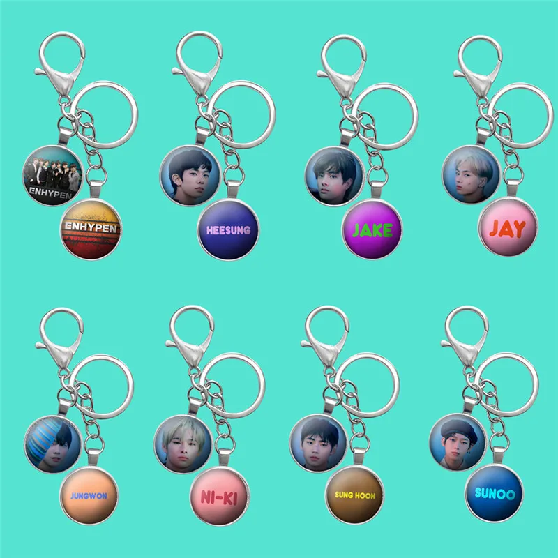 

1 Pcs Kpop ENHYPEN Metal Keychain Lanyard HD Album Photo Pendant High Quality Kpop Key Ring Chain Hot Sale New Arrivals