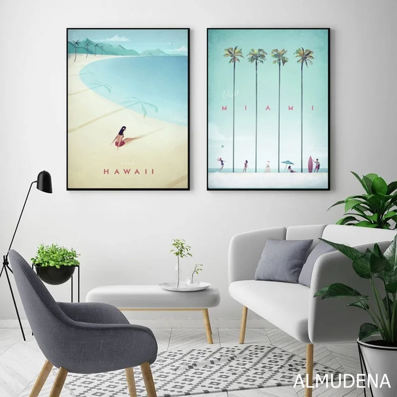 Декор в скандинавском стиле Мультяшные города плакаты и принты Картина на холсте