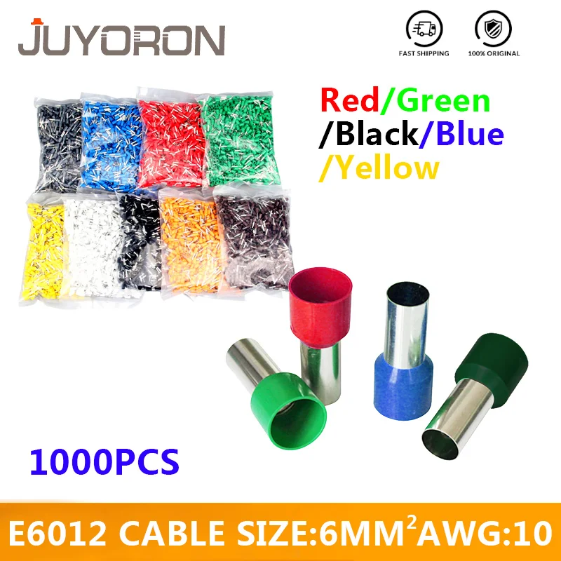 1000 шт. E6012 AWG 10 кабельная проволока 6 мм2 изоляционные наконечники клеммы