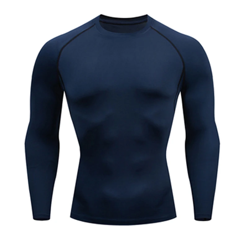 T-Shirt Aismz новые зимние мужские комплекты термобелья эластичные компрессионные кальсоны для мужчин Polartec дышащие термо спортивные костюмы - Цвет: T-Shirt