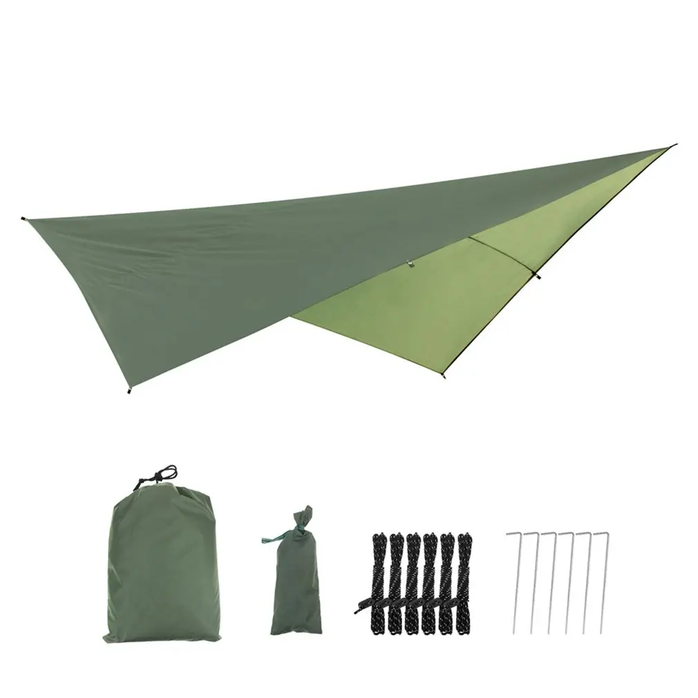 

290*290CM Waterproof Tarp Tent Shade Outdoor Beach Camping Hammock Rain Fly UV Garden Awning Canopy Sunshade Ultralight 4 Colors