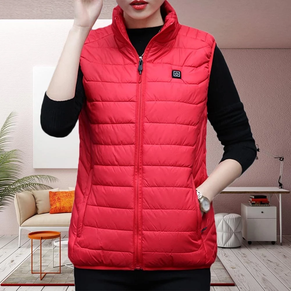 

Women Autumn and winter USB Electric Heating Vest Adjustable Temperature Heating Vest Waistcoat Heating Warm Jacke