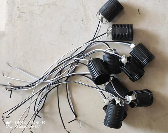 10pcs E27 Pipe Rotary Plastic Lamp Base Full Thread Holder Industry Style DIY | Освещение