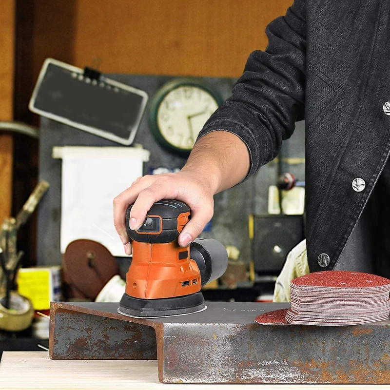 

100PCS 5 Holes Triple-cornered Mouse Sanding Pads Detail Sander Sandpaper Sanding Paper Dustless Hook and Loop Assorted